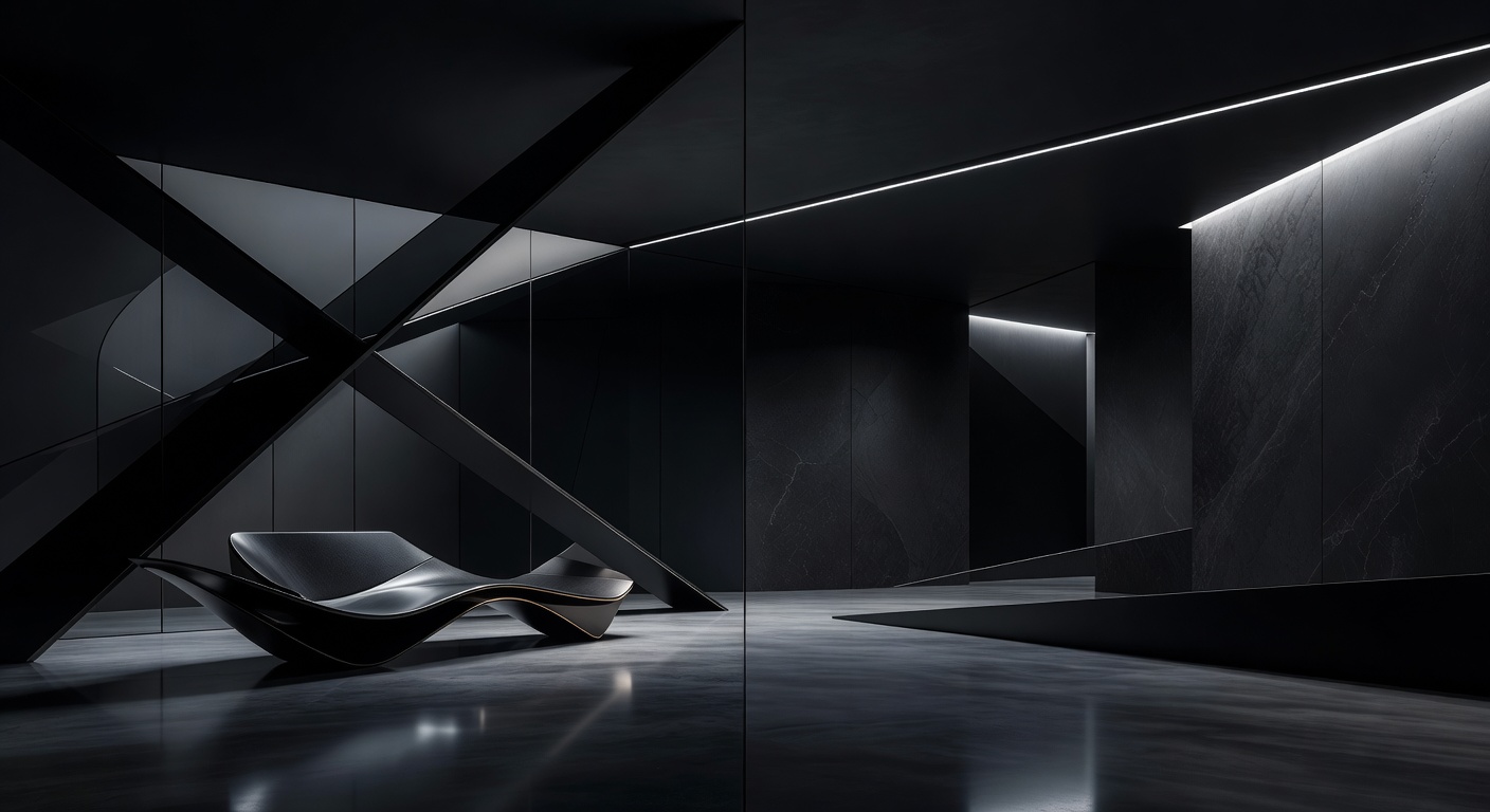 Abstract dark architectural lines representing minimalist luxury design