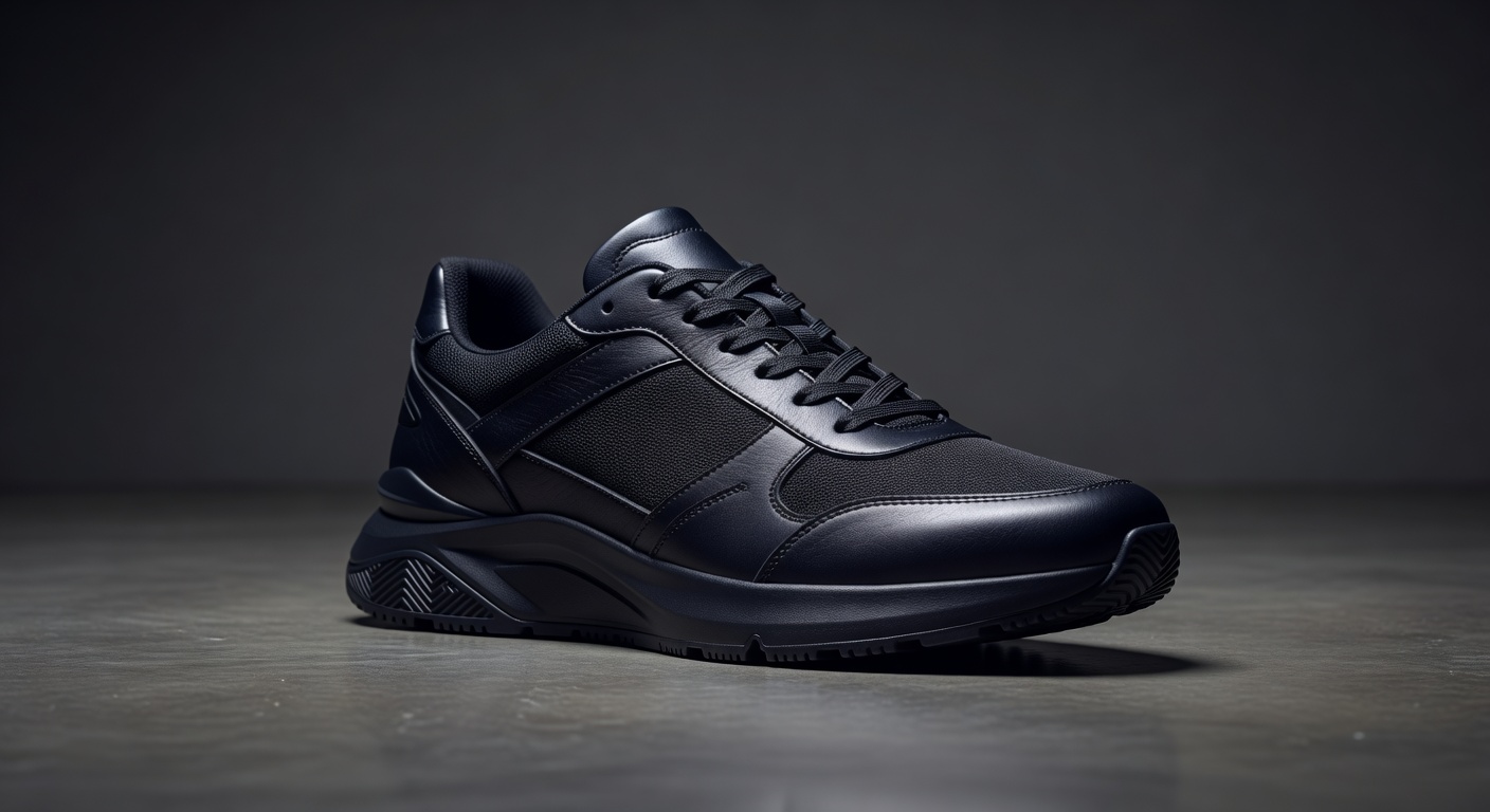 The Obsidian Vertex black luxury sneaker